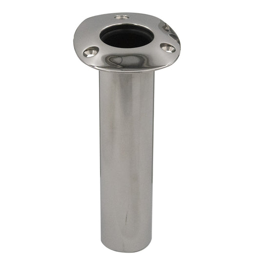 C.E. Smith 70 Series Standard Flush Mount Rod Holder - 0 Degree - Stainless Steel - Cast Bottom - Black Liner [536700C]