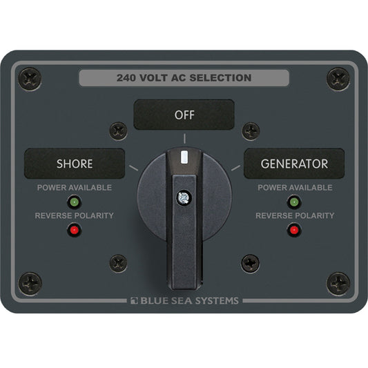 Blue Sea 8363 AC Rotary Switch Panel 65 Ampere 2 Positions + OFF, 3 Pole [8363]