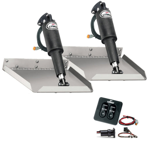 Lenco 12" x 12" Edgemount Trim Tab Kit w/Standard Tactile Switch Kit 12V [15106-102]