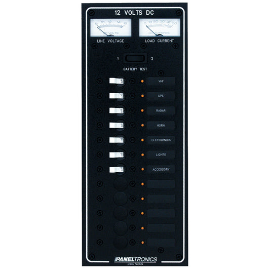 Paneltronics Standard DC 12 Position Breaker Panel w/LEDs [9972220B]