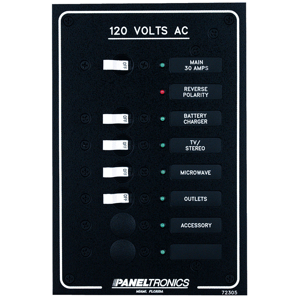 Paneltronics Standard AC 6 Position Breaker Panel & Main w/LEDs [9972305B]