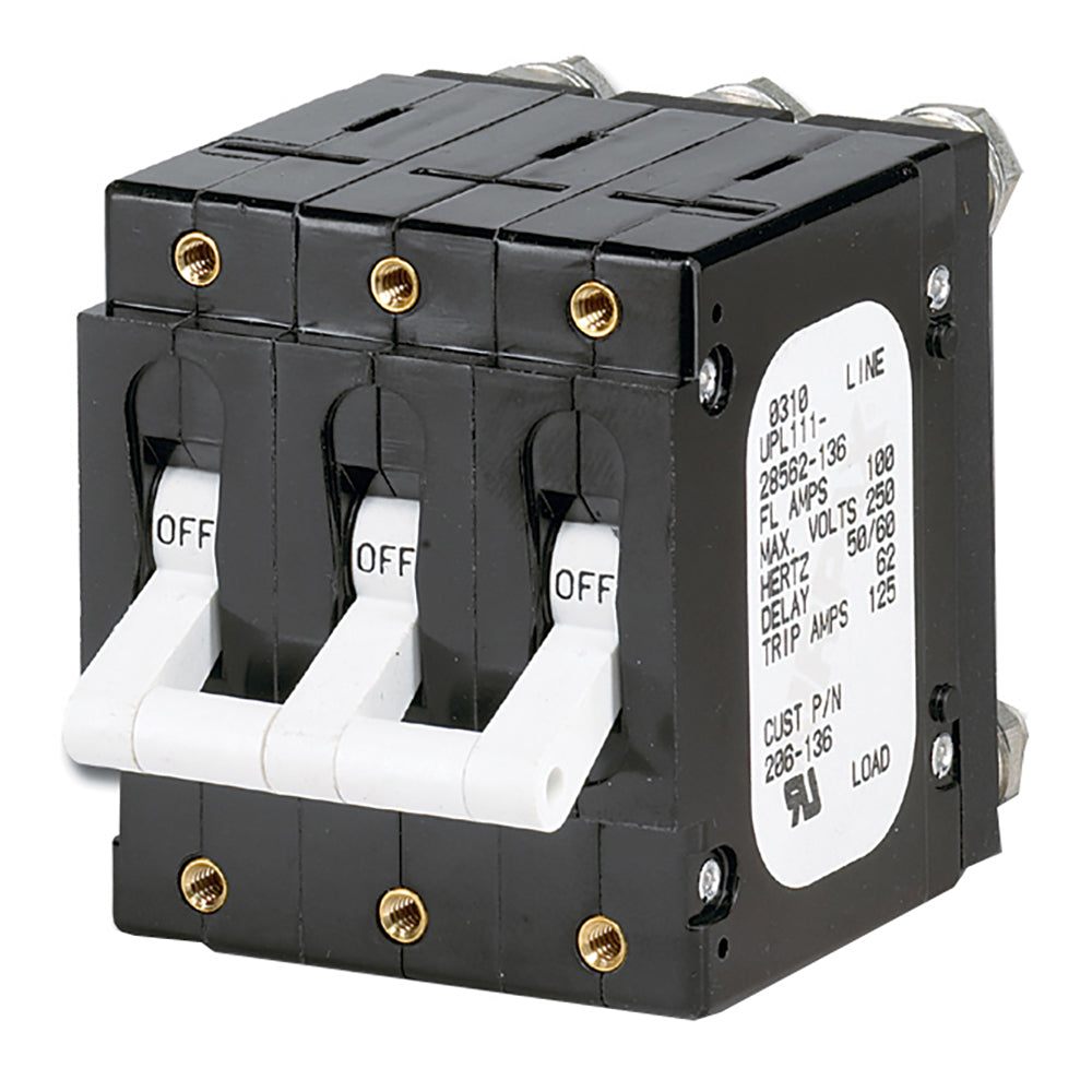 Paneltronics 'C' Frame Magnetic Circuit Breaker - 100 Amp - Triple Pole - White [206-136]