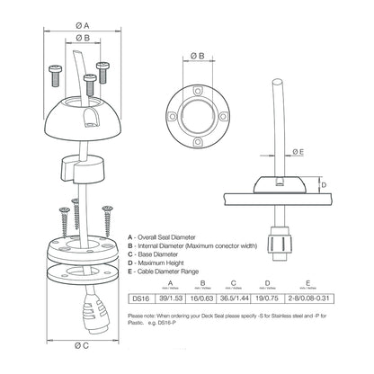 Scanstrut DS16-P Vertical Cable Seal [DS16-P]