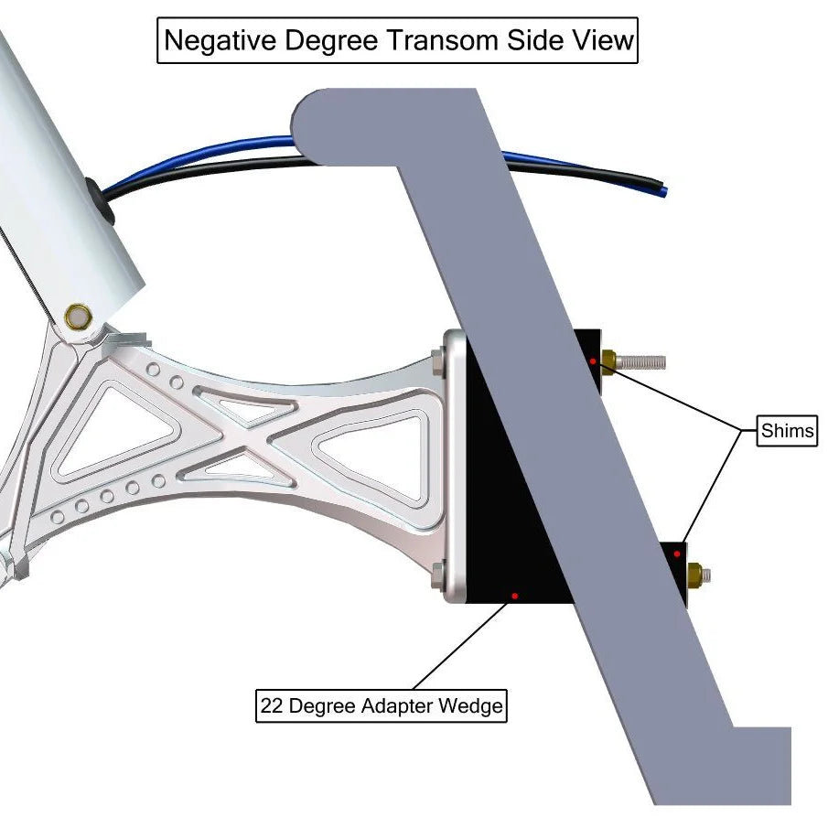 Transom mount wedge kit 22 degree vertical correction-White