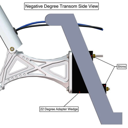 Transom mount wedge kit 22 degree vertical correction-White