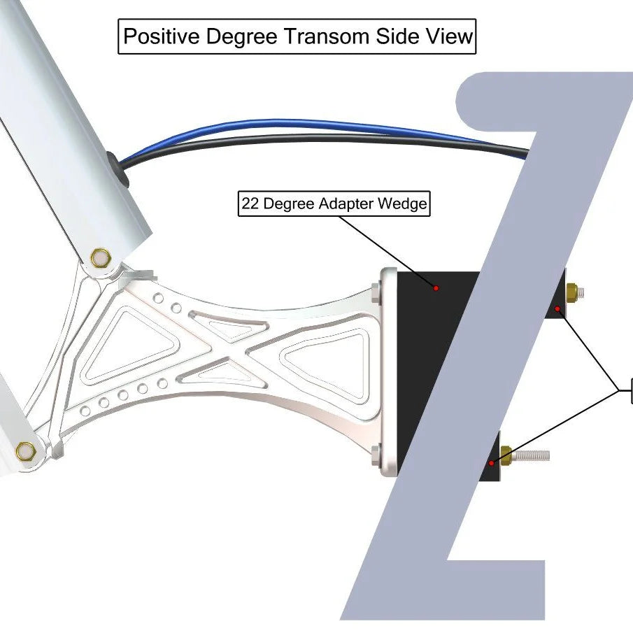 Transom mount wedge kit 22 degree vertical correction-White