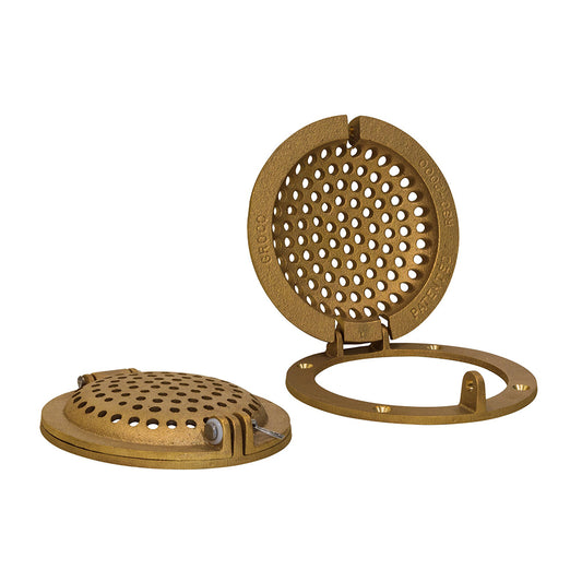 GROCO Bronze Round Hull Strainer w/Access Door f/Up To 4" Thru-Hull [RSC-4000]