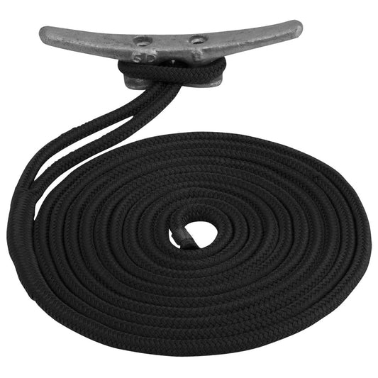 Sea-Dog Double Braided Nylon Dock Line - 3/8" x 15 - Black [302110015BK-1]