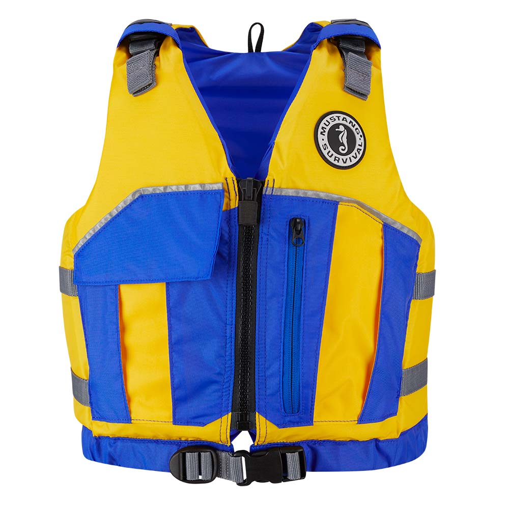 Mustang Youth Reflex Foam Vest - Yellow/Royal Blue [MV7030-220-0-216]