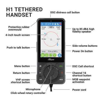 Vesper Cortex H1 Tethered Handset w/Non-Powered Cradle [010-02816-00]