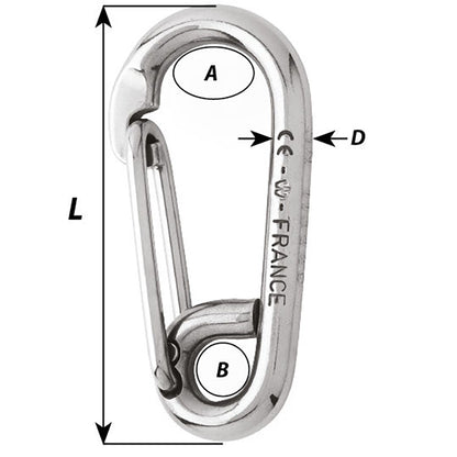 Wichard Symmetric Carbin Hook - 120mm Length - 15/32" [02317]