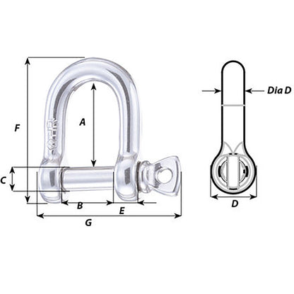 Wichard HR D Shackle - 14mm Diameter - 35/64" [11207]