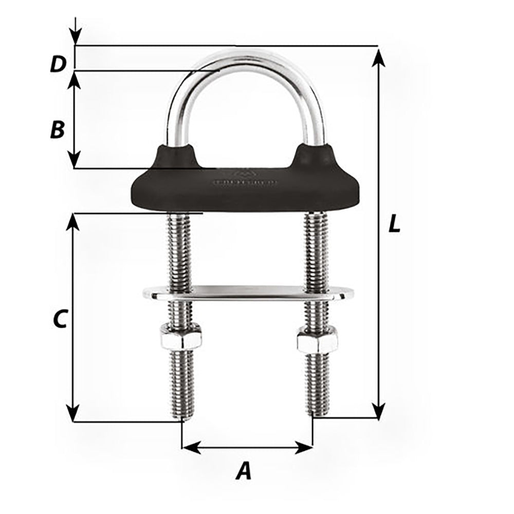 Wichard Black Watertight U-Bolt - 12mm Diameter - 15/32" - 110mm Length - 4 21/64" [65361]