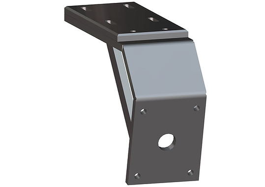 Deck Mount Short-Short 8" Aft-6" Drop Black