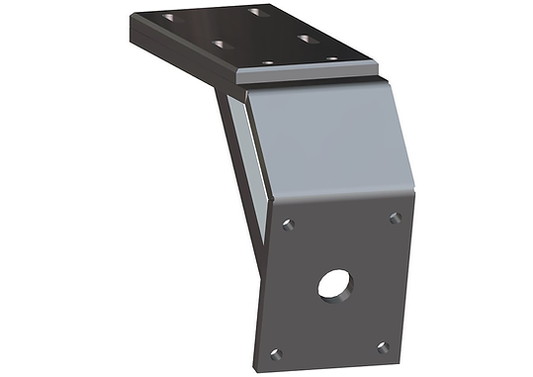 Deck Mount Short-Short 8" Aft-6" Drop Black